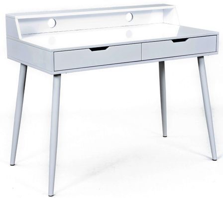 Bureau 2 tiroirs bois blanc Arga