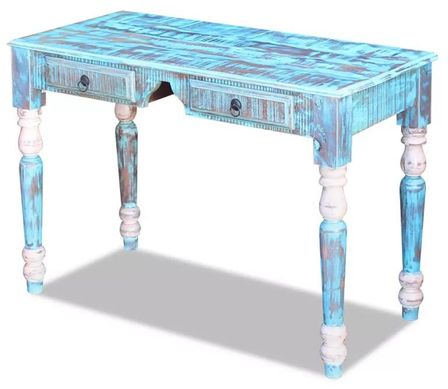 Bureau 2 tiroirs bois massif recyclé Moust