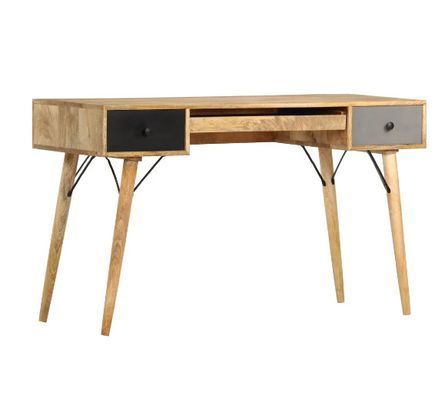Bureau 3 tiroirs manguier massif clair Grey