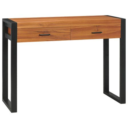 Bureau avec 2 tiroirs 100x40x75 cm Bois de teck recyclé 3