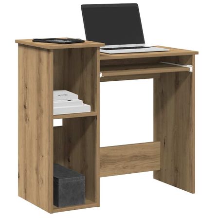 Bureau avec étagères chêne artisanal bois d'ingénierie