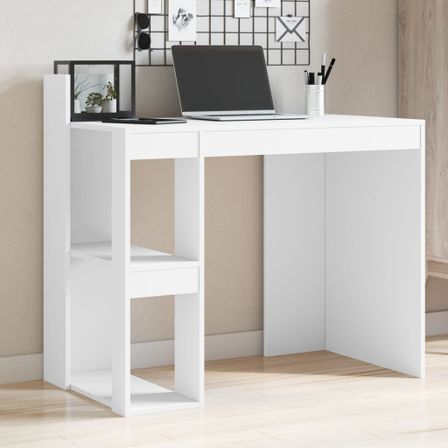 Bureau blanc 103,5x56,5x94 cm bois d'ingénierie