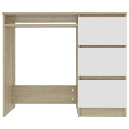 Bureau Blanc et chêne sonoma 90x45x76 cm
