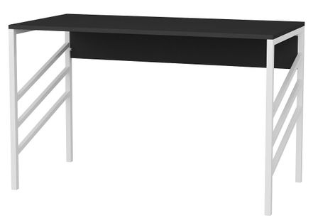 Bureau bois anthracite et métal blanc Ranko 120 cm