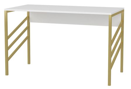 Bureau bois blanc et métal doré mat Ranko 120 cm