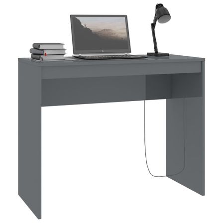 Bureau bois gris brillant Studano 90 cm