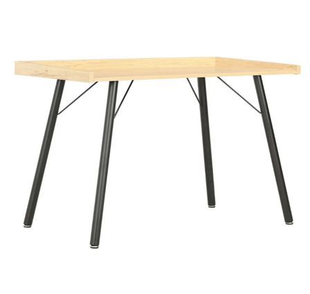 Bureau chêne clair et pieds métal noir Coolair