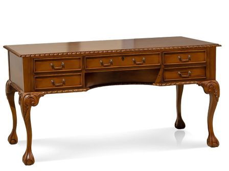 Bureau chippendale en bois d'acajou marron 160 cm