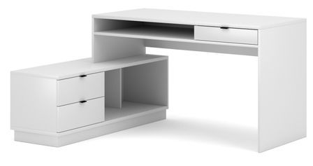 Bureau d'angle bois blanc mat Kofice 150 cm