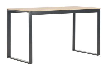 Bureau d'ordinateur bois clair et métal noir Simply