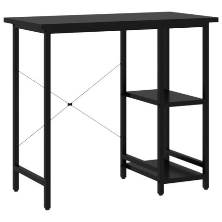 Bureau d'ordinateur Noir 80x40x72 cm MDF et métal