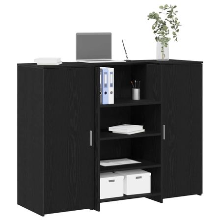 Bureau de réception chêne noir 135x50x103,5cm bois d'ingénierie