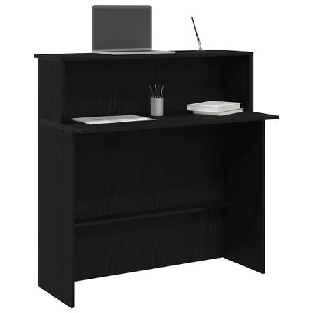 Bureau de réception noir 100x50x103,5 cm bois d'ingénierie