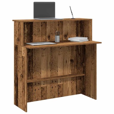 Bureau de réception vieux bois 100x50x103,5cm bois d'ingénierie