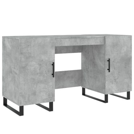 Bureau gris béton 140x50x75 cm bois d'ingénierie
