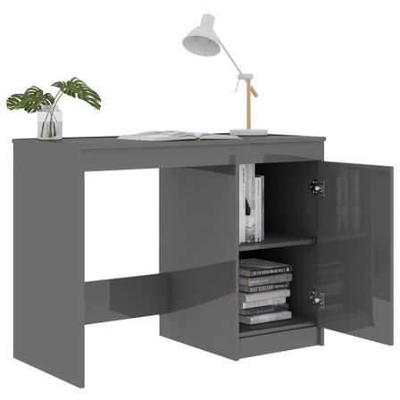 Bureau Gris brillant 100x50x76 cm