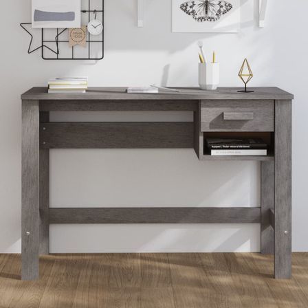 Bureau HAMAR Gris clair 110x40x75 cm Bois massif de pin