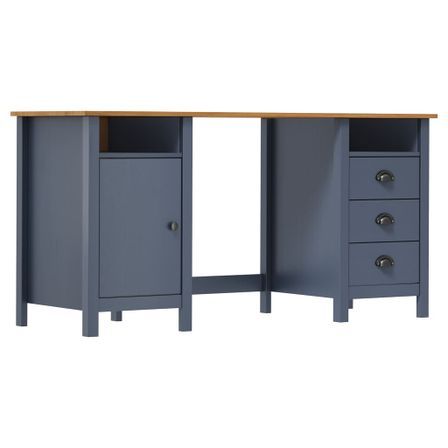 Bureau Hill Range Gris 150x50x74 cm Bois de pin solide