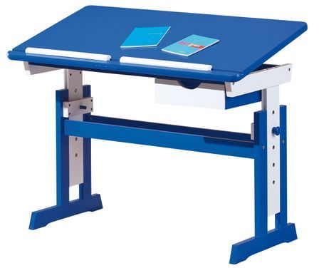 Bureau inclinable bois bleu et blanc Rubi