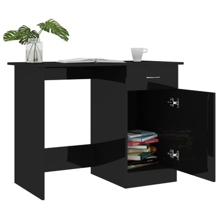 Bureau Noir brillant 100 x 50 x 76 cm