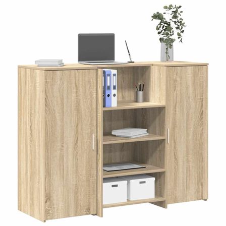Bureau réception chêne sonoma 135x50x103,5 cm bois d'ingénierie