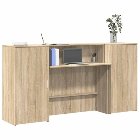 Bureau réception chêne sonoma 200x50x103,5 cm bois d'ingénierie