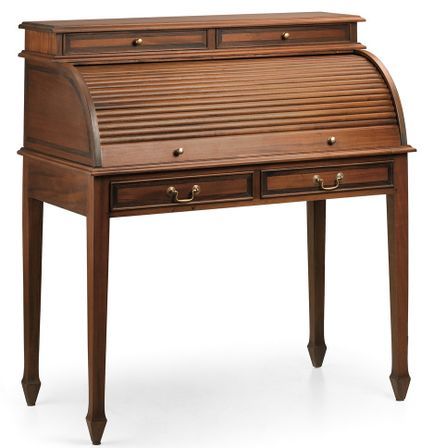 Bureau secrétaire en bois d'acajou marron CASTLE - Style colonial