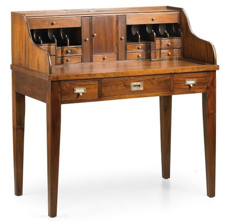 Bureau secrétaire en bois d'acajou massif FALKANE