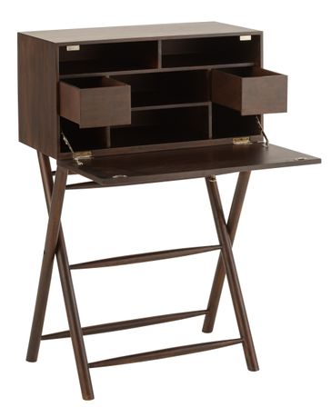 Bureau secrétaire en bois foncé Maggie L 70 cm
