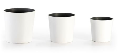 Cache pot résine blanc - Lot de 3