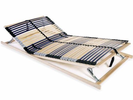Cadre à 42 lattes réglable à la tête et repose-pieds - Hêtre massif et bouleau Maximus