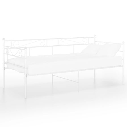 Cadre de canapé-lit Blanc Métal 90x200 cm