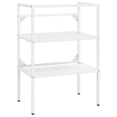 Cadre de lavabo de salle de bain Blanc 59x38x83 cm Fer