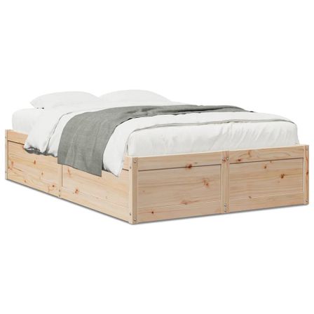Cadre de lit 135x190 cm Bois de pin massif