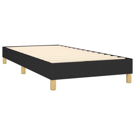Cadre de lit 25 cm en tissu avec pieds en bois naturel Korva – Style scandinave