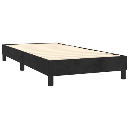 Cadre de lit 25 cm en velours noir sur pieds Sloka - Élégance et confort