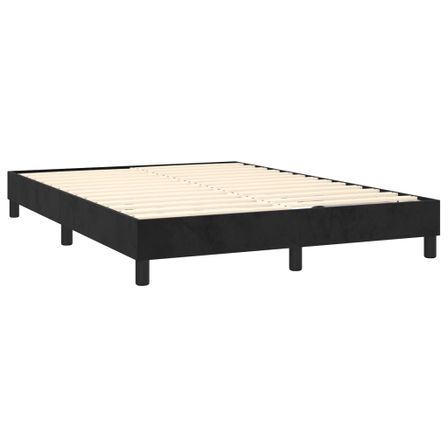 Cadre de lit 25 cm en velours noir sur pieds Sloka - Élégance et confort