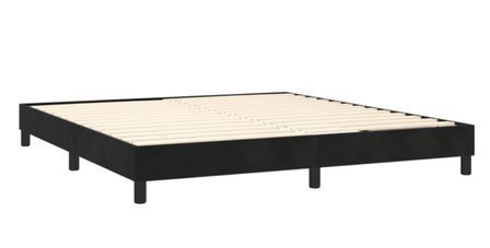 Cadre de lit 25 cm en velours noir sur pieds Sloka - Élégance et confort