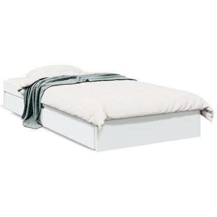 Cadre de lit 28 cm en bois avec 4 tiroirs latéraux Dreza - Confort et éspace optimisé