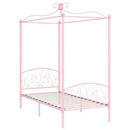 Lit à baldaquin Rose Métal 90 x 200 cm