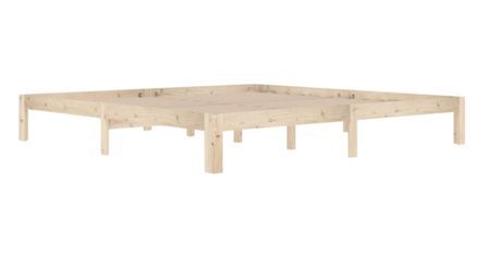 Cadre de lit à lattes en bois massif naturel Dova - Robuste et confortable