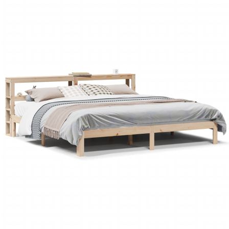 Cadre de lit avec tête de lit 200x200 cm Bois de pin massif