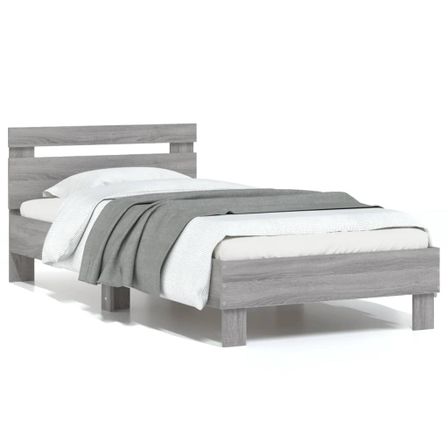 Cadre de lit avec tête de lit sonoma gris 75x190 cm