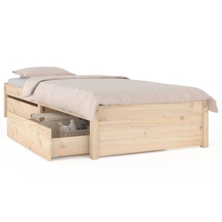 Lit avec tiroirs 75x190 cm Petit simple