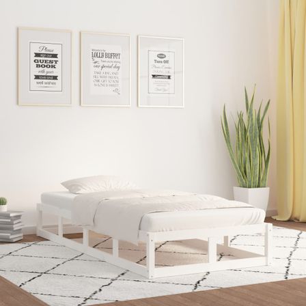 Cadre de lit Blanc 100x200 cm Bois massif