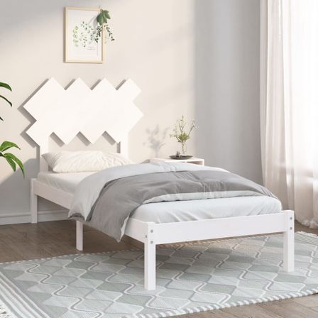 Cadre de lit Blanc 90x200 cm Bois massif