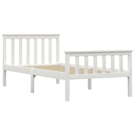 Lit Blanc Bois de pin massif 100 x 200 cm