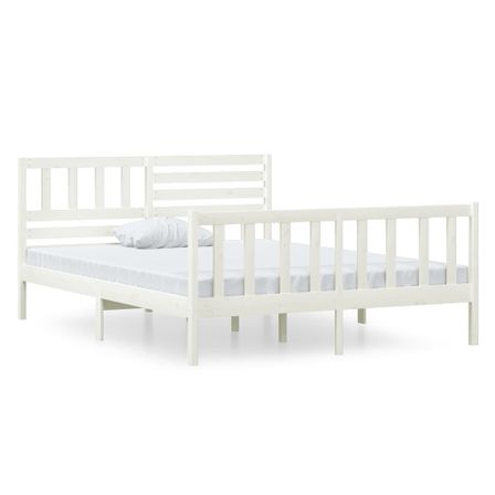 Lit Blanc Bois massif 120x190 cm Petit Double 4