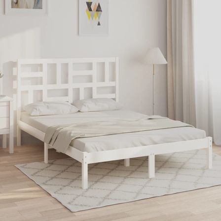 Cadre de lit Blanc Bois massif 160x200 cm