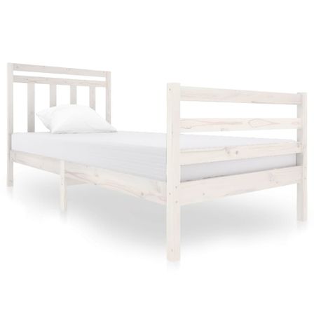 Lit blanc bois massif 90x200 cm